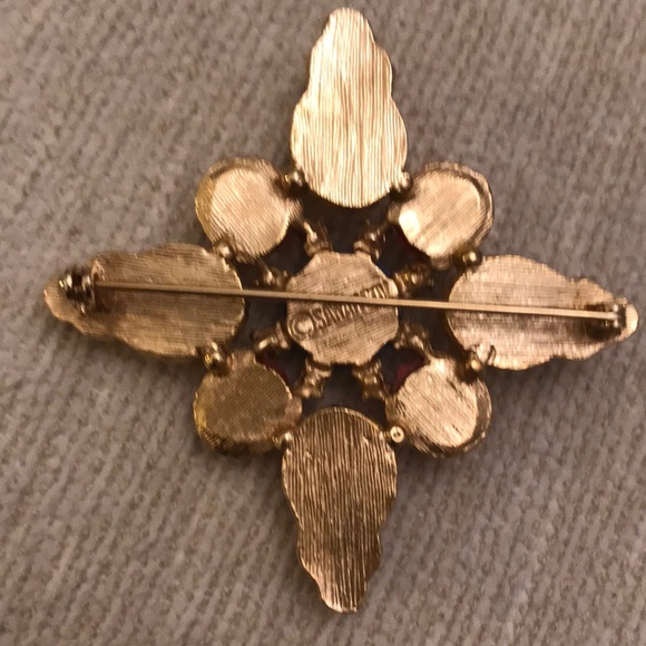 Sarah Coventry Red, White, Blue & gold brooch - Picture 4 of 7